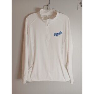Kansas City Royals 1/2 Zip Pullover White Womens XXL Fleece Lined